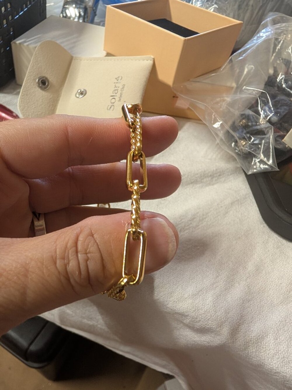 Solarie Gold-Tone Chain Bracelet - Stylish Link Design